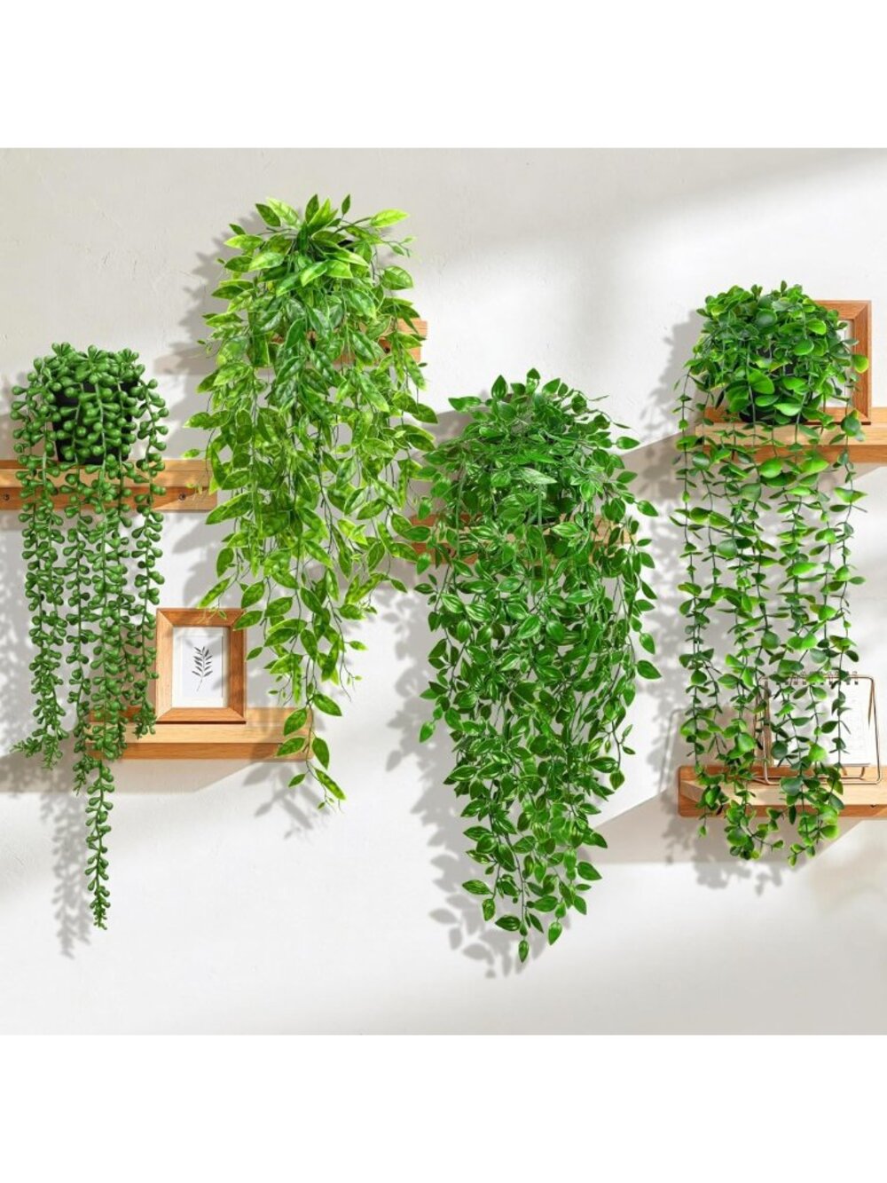 4Pcs Cascading Faux Vines - Lifelike Artificial Hanging Plants for Home Decor
